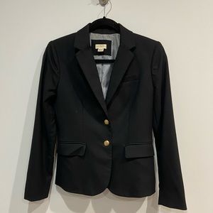 J Crew Wool Blend Black Two Button Blazer Size 0